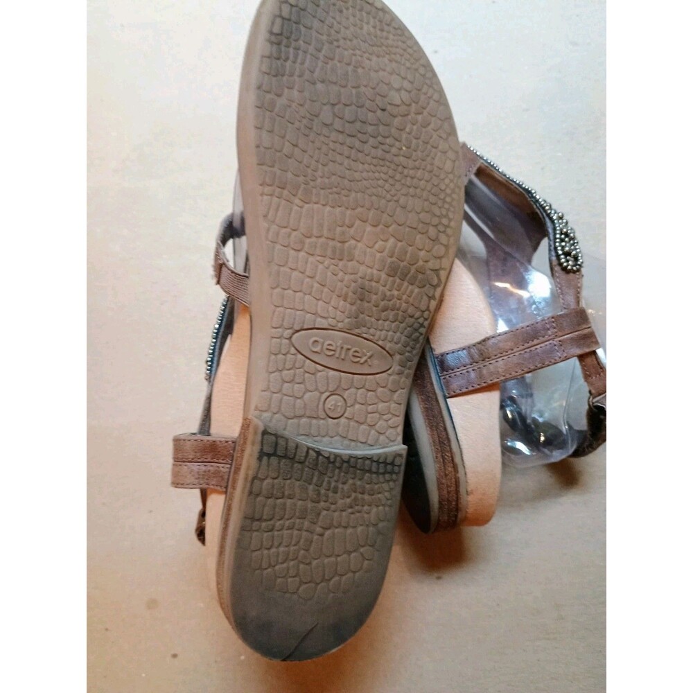 Aetrex Sheila Sandals Women's EU 41 US 10 Beaded Leather Comfort Sling Back - Picture 7 of 8